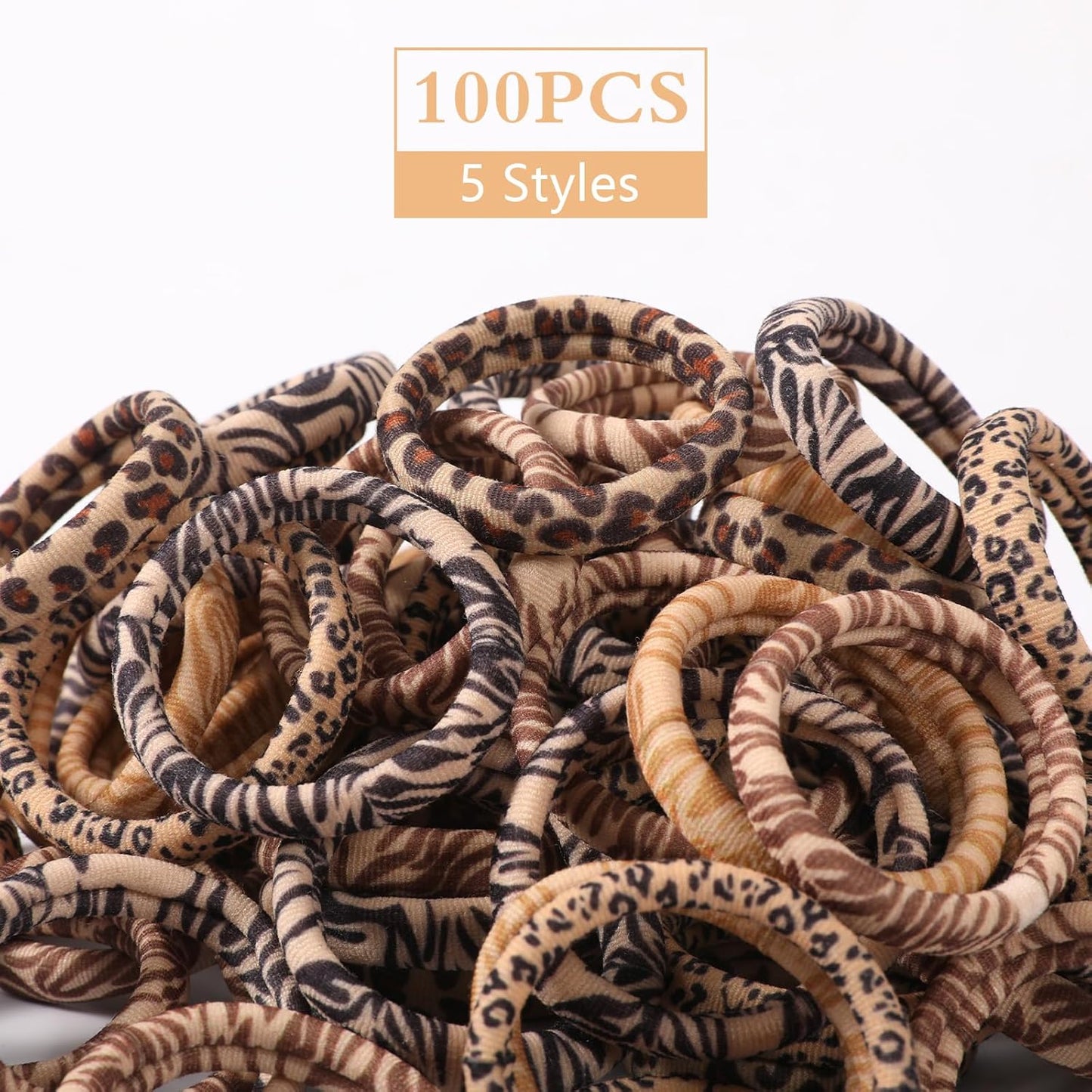 100PCS Black Hair Ties for Women Girls, Seamless Thick Black Hair Band, Elastic Hair Ties No Damage Ponytail Holder