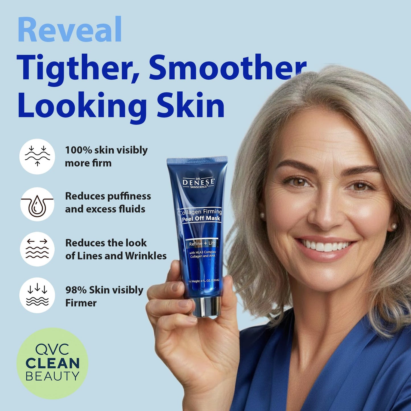 Dr. Denese Collagen Firming Peel Off Mask 4 oz – Hydrating Treatment for Smoother Skin – Exfoliating Formula for Clearer Pores, Glass Skin Glow, Luxe Skin Care for Radiant, Refined Texture