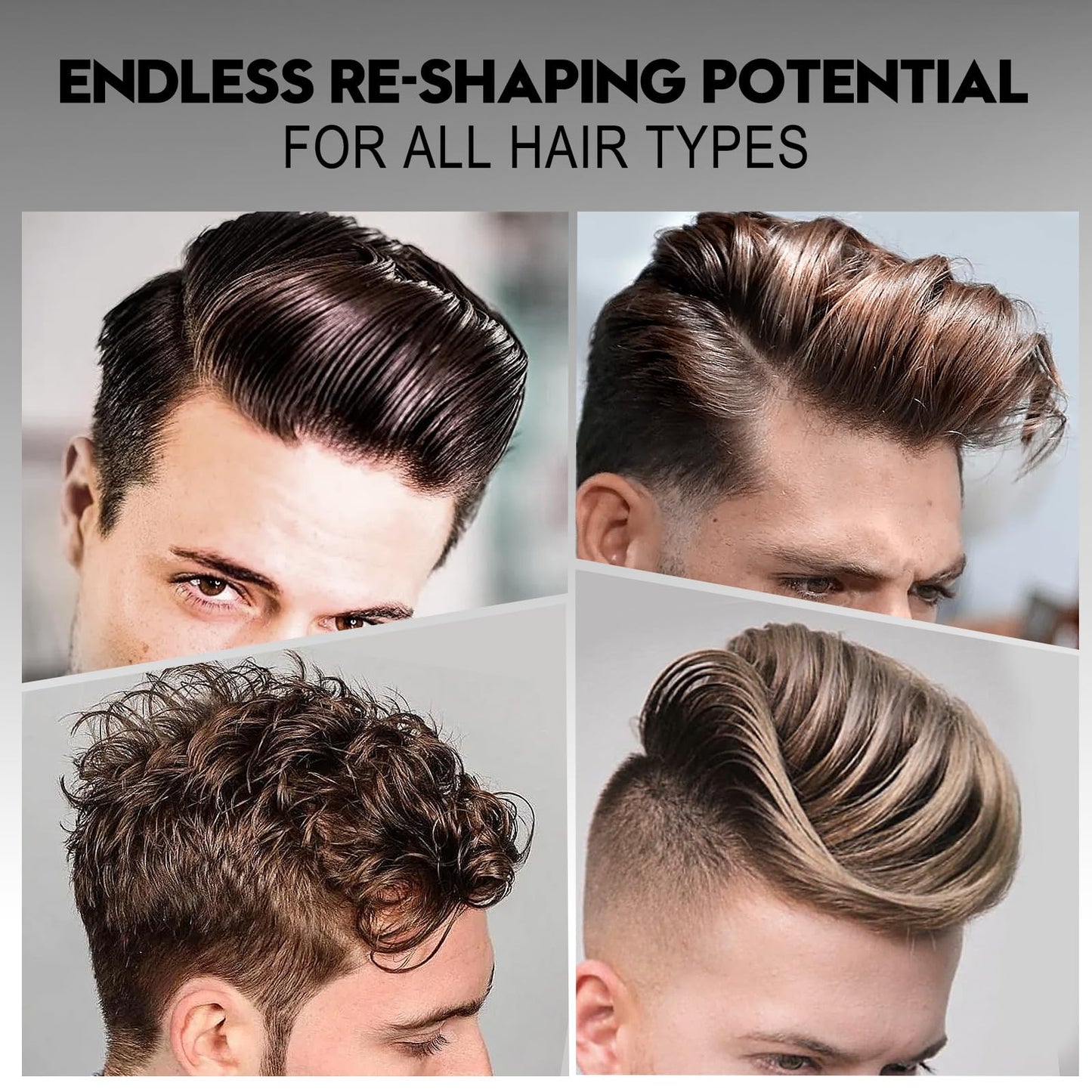 JVR Men's Hair Pomade, Hair Styling Pomade For Men, Strong Hold with High Shine Hair Gel Water Based Hair Cream Flake Free, Easy To Wash Out For All Hair Types