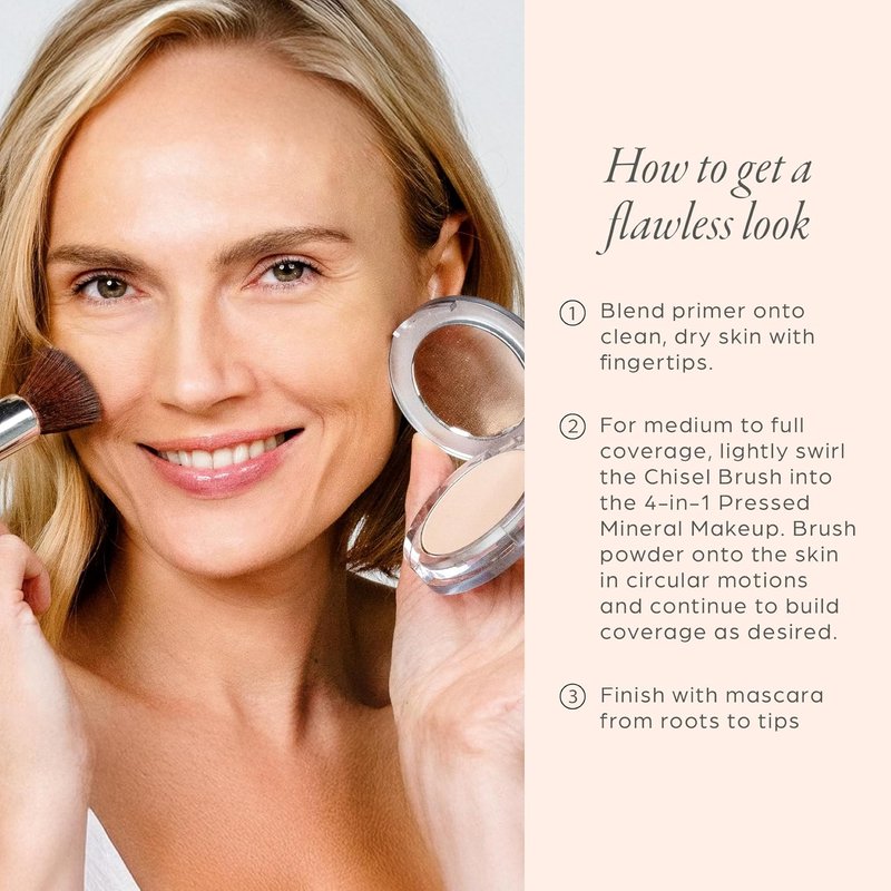PÜR Minerals Multitasking Essentials Kit | 4-in-1 Primer, Mascara, Powder & Brush Set