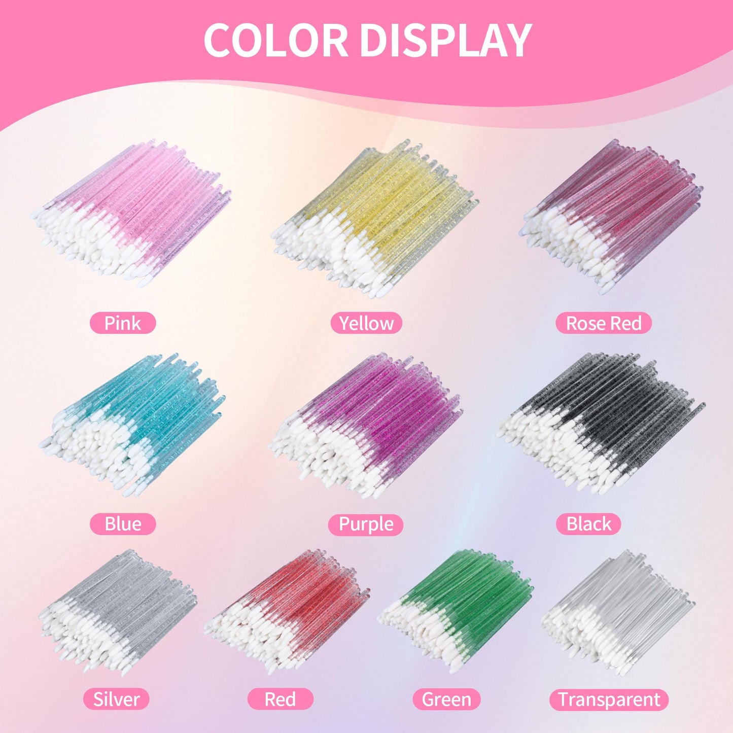 SACXFMC 1000 Pieces Crystal Lip Brush Disposable Lip Gloss Wands Lipstick Applicator
