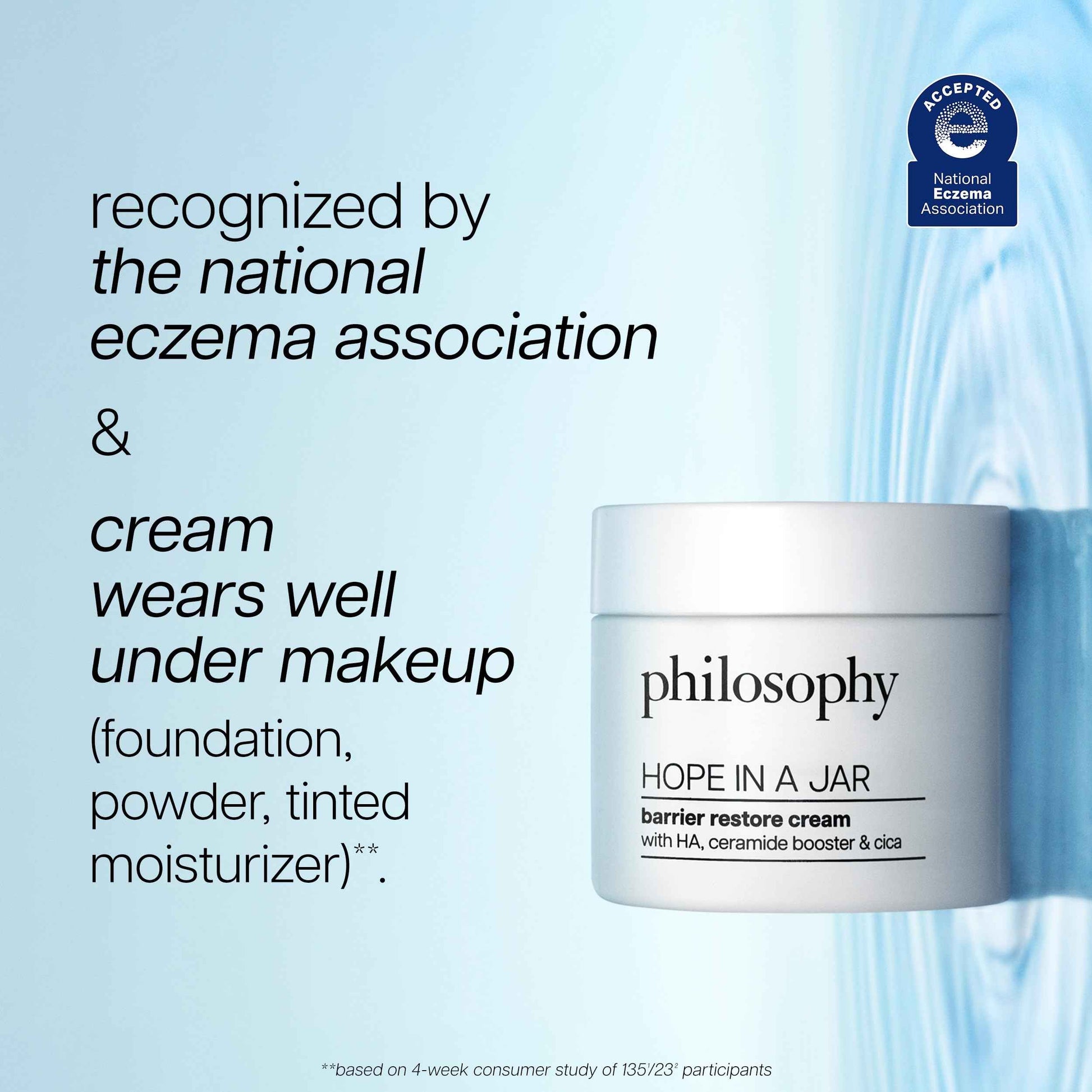 philosophy hope in a jar barrier restore cream – with ha+ complex, cica & ceramides – intensely hydrating moisturizer for dry, sensitive skin – repairs & soothes