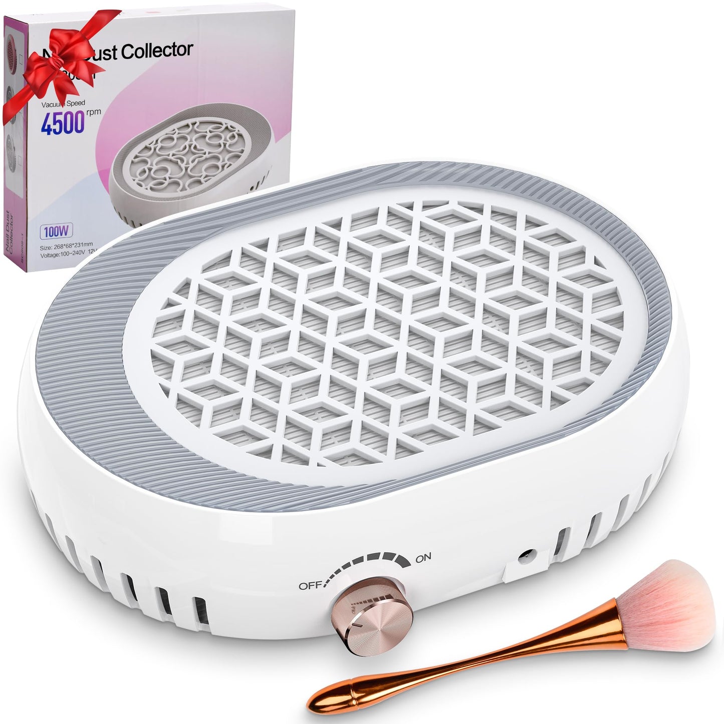 UKRANSA Nail Dust Collector – Professional Strong Suction Nail Vacuum Cleaner with Adjustable Speed, Quiet Operation, Washable Filter for Salon & Home Use
