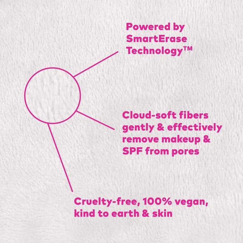 The Original MakeUp Eraser 7-Day Set, Erase All Makeup with Just Water, Including Waterproof Mascara, Eyeliner, Foundation, Lipstick, Sunscreen, and More! Teddy, 7ct.