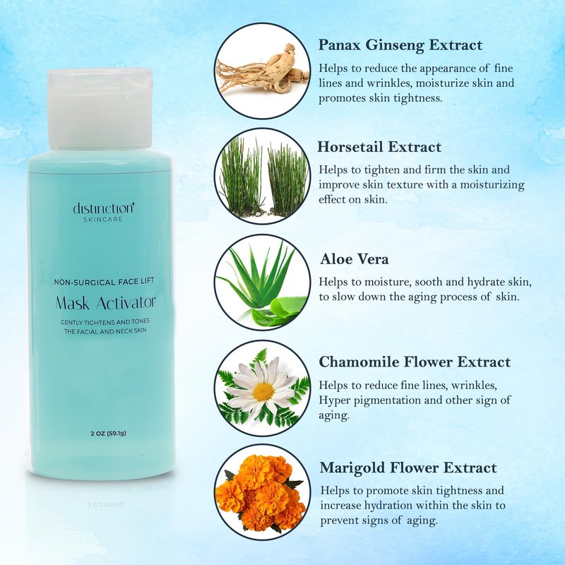Distinction Mask Activator | Activates Distinction Mask Powder for Antiaging | Contains AHA for exfoliation (2 Fl Oz)