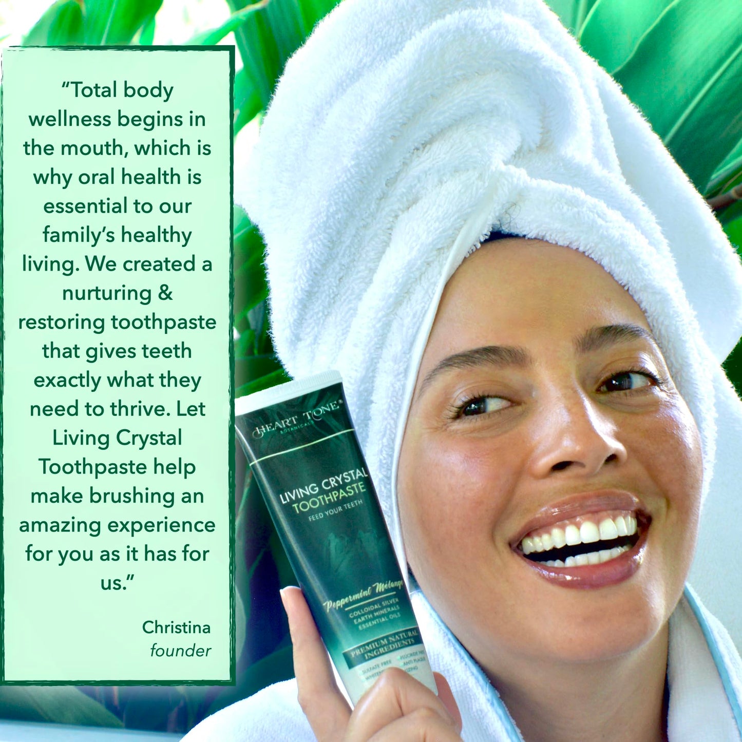 Heart Tone Botanicals Theobromine & Hydroxyapatite Toothpaste | Living Crystal | Fluoride Free | Colloidal Silver, Bentonite Clay, L-Arginine | Low Abrasion Tested | Mint