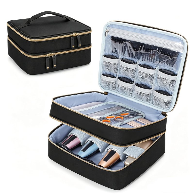 Double Layer Hair Clipper Travel Case - Barber Organizer for Ufree, Wahl, Andis, Osterpro | Durable Storage Bag