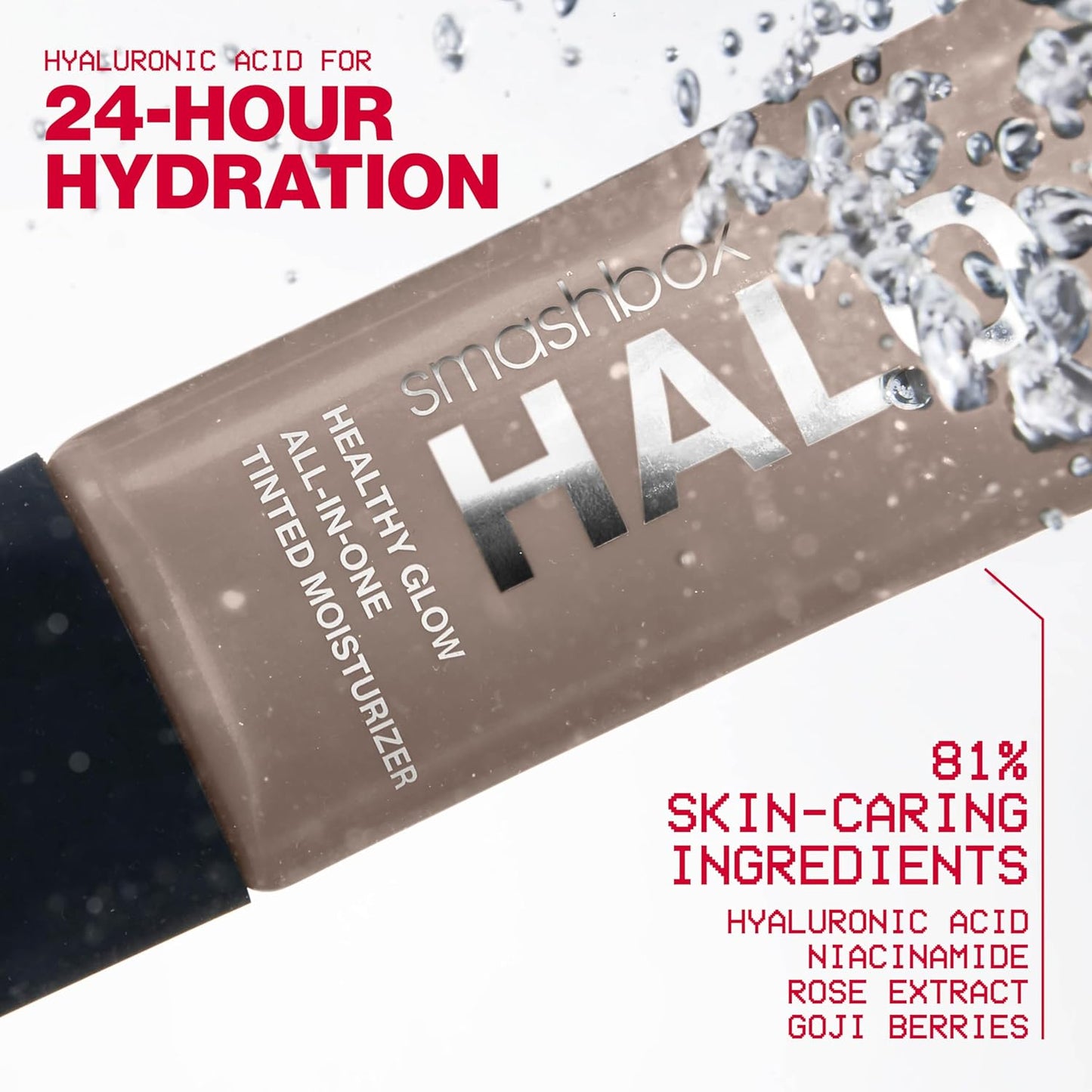 Smashbox Halo Healthy Glow Tinted Moisturizer - SPF 25, 24-Hour Hydration, Natural Dewy Finish | Hyaluronic Acid & Niacinamide