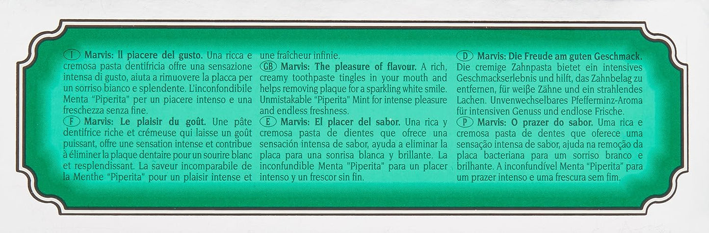 Marvis Classic Strong Mint Toothpaste - Fresh Breath & Whitening | 3.8 oz Tube
