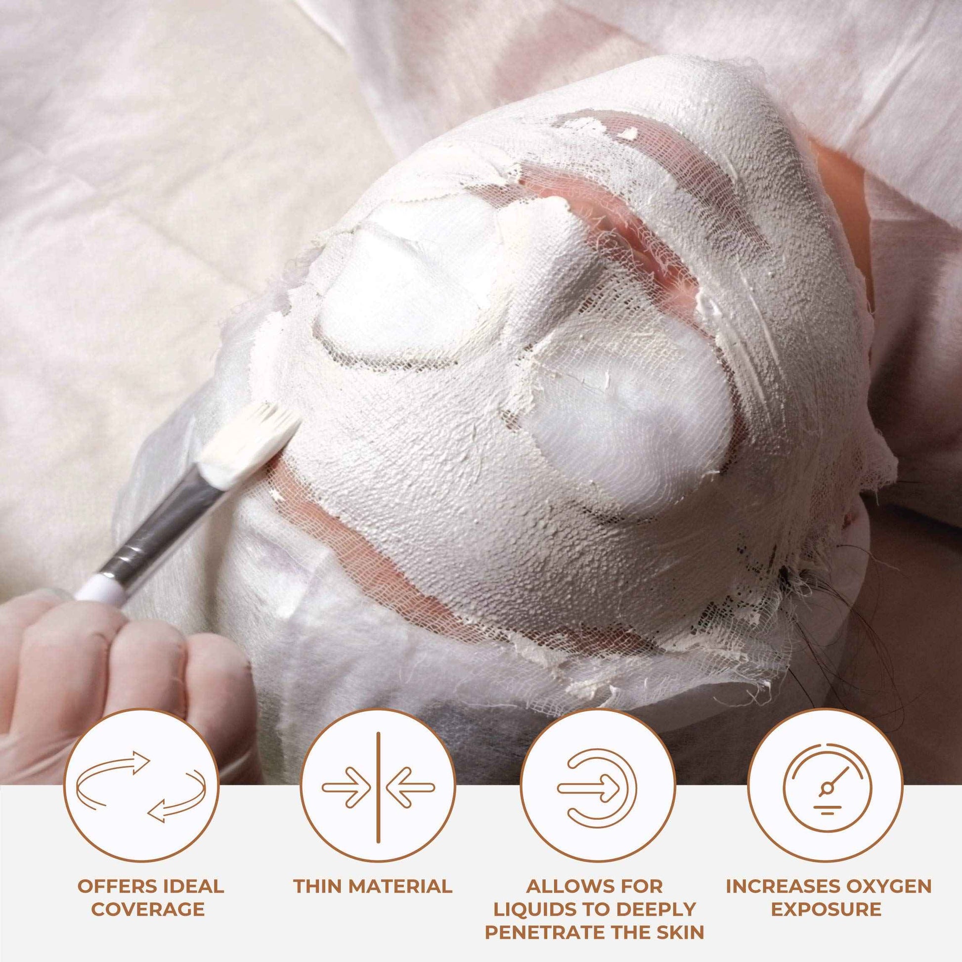 ForPro Precut Gauze Facial Mask, 100% Cotton Gauze, for High Frequency Facial Treatments and Masks, 100-Count (Pack of 2)