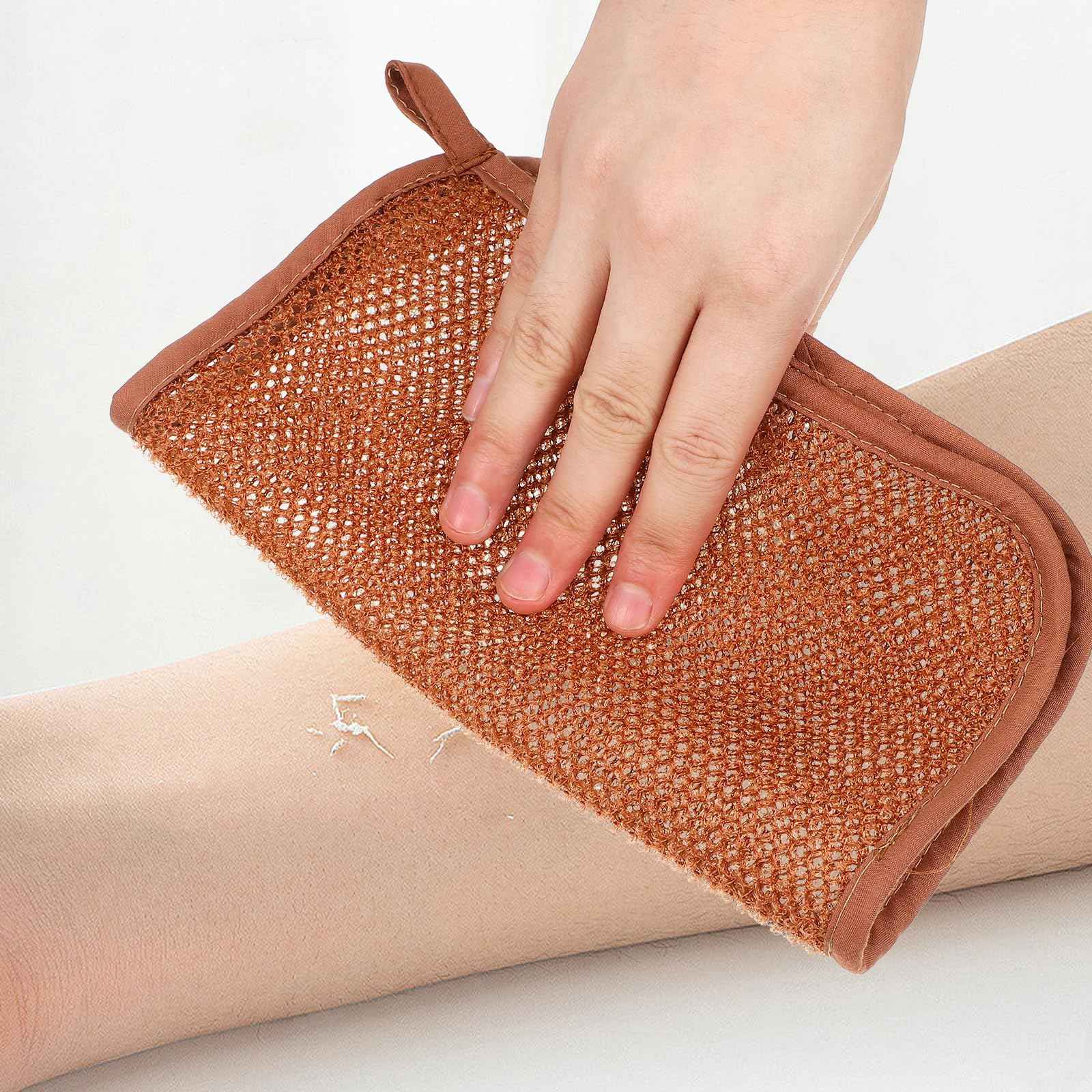 Lurrose Exfoliating Face Washcloth 8pcs Body Scrubber Hanging Bath Cloth African Net Sponge Shower Loofah Skin Wash Towel Facial Makeup Remover for Back Knee Joint