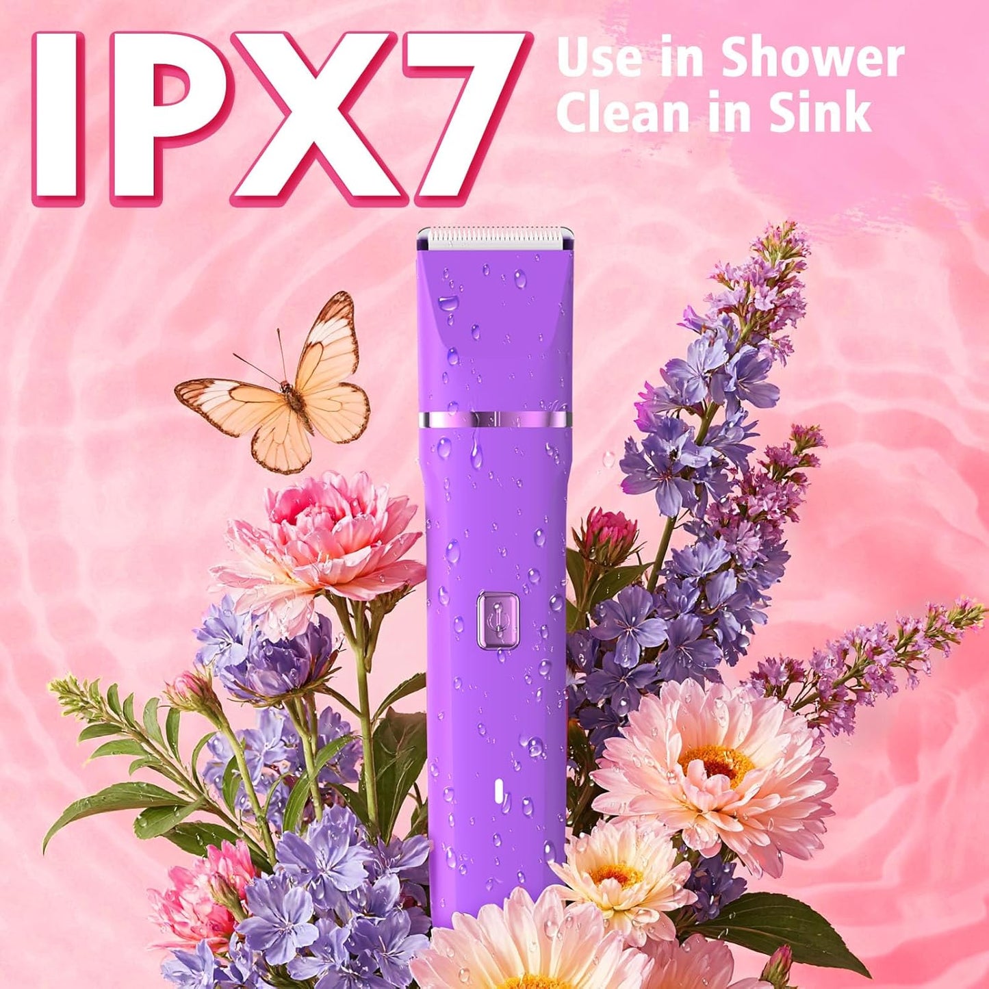 Electric Shaver for Women - Cordless Bikini Trimmer for Painless Facial Hair Removal | Low Noise, Fast Charging, Detachable Head