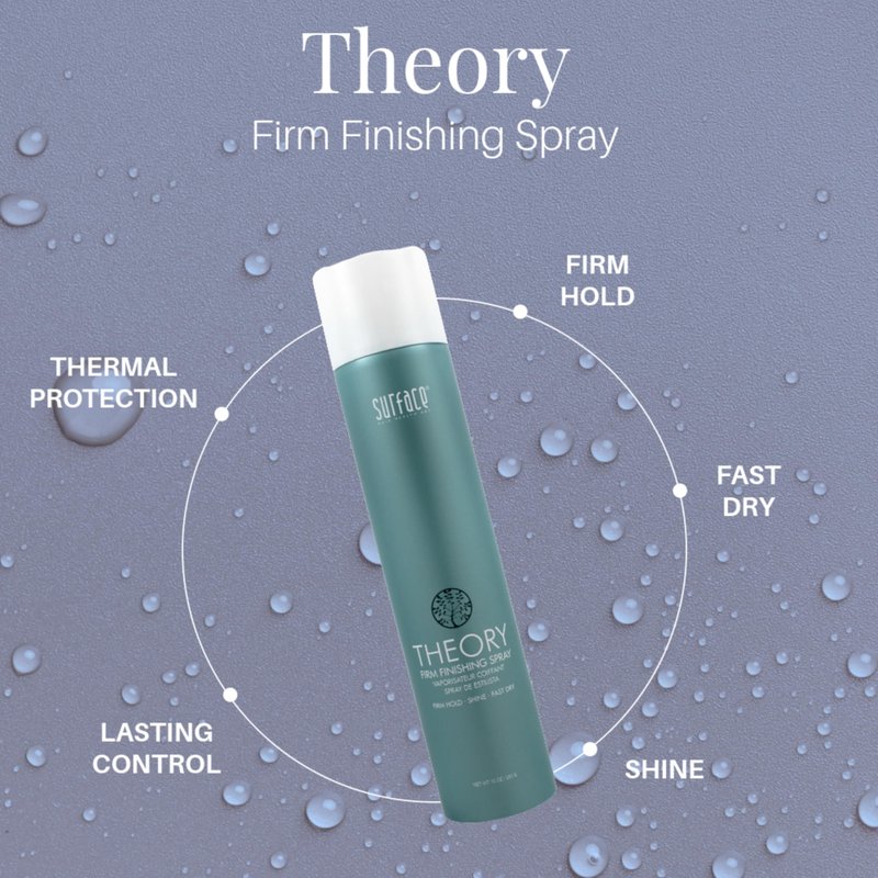 SURFACE Hair Theory Firm Finishing Spray, Strong Hold Styling Hairspray - All Day and Night Lasting Control,10 oz (Packaging may vary)