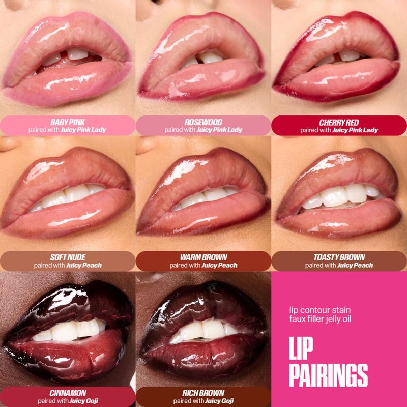 Huda Faux Filler Jelly Lip Oil - Juicy Pink Lady (.13 Fl Oz)