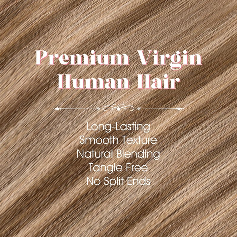 TESS 6PCS Clip in Short Hair Extensions Real Human Hair 6 Single Mini Clips in Extensions Lace Weft Straight Hairpiece for Women Add Highlight and Volume 14 Inch, Chocolate Brown Mixed Light Brown