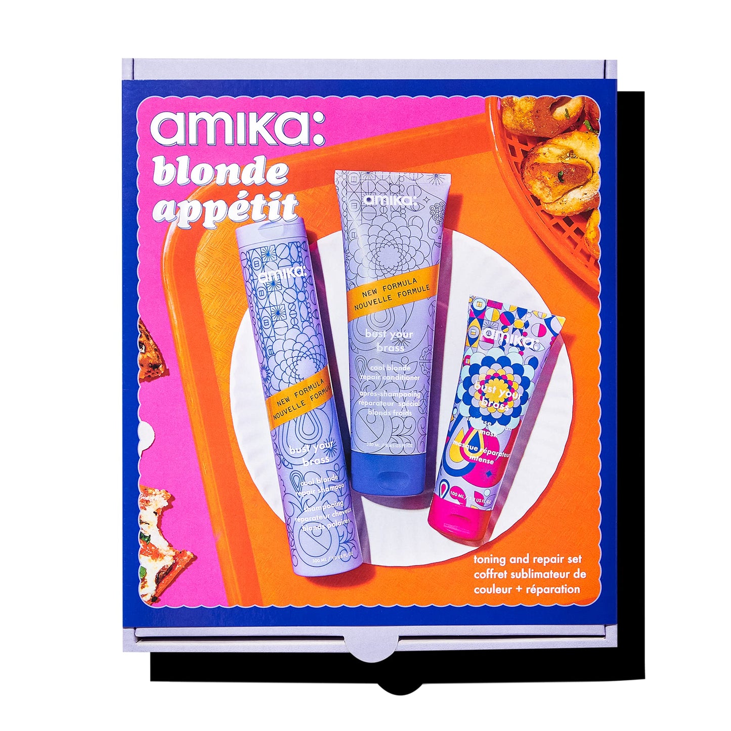 blonde appétit bust your brass toning + repair set | amika