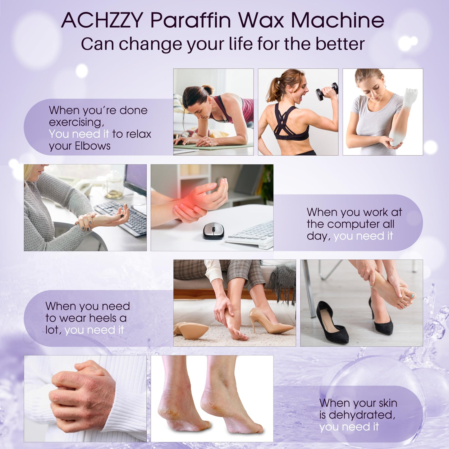 Achzzy Natural Paraffin Wax Refills, 12 Pack Paraffin Wax Blocks of Unscented for Paraffin Bath, Paraffin Wax for Hand and Feet for Deep Hydration, Moisturizing and Nourish (Unscented)