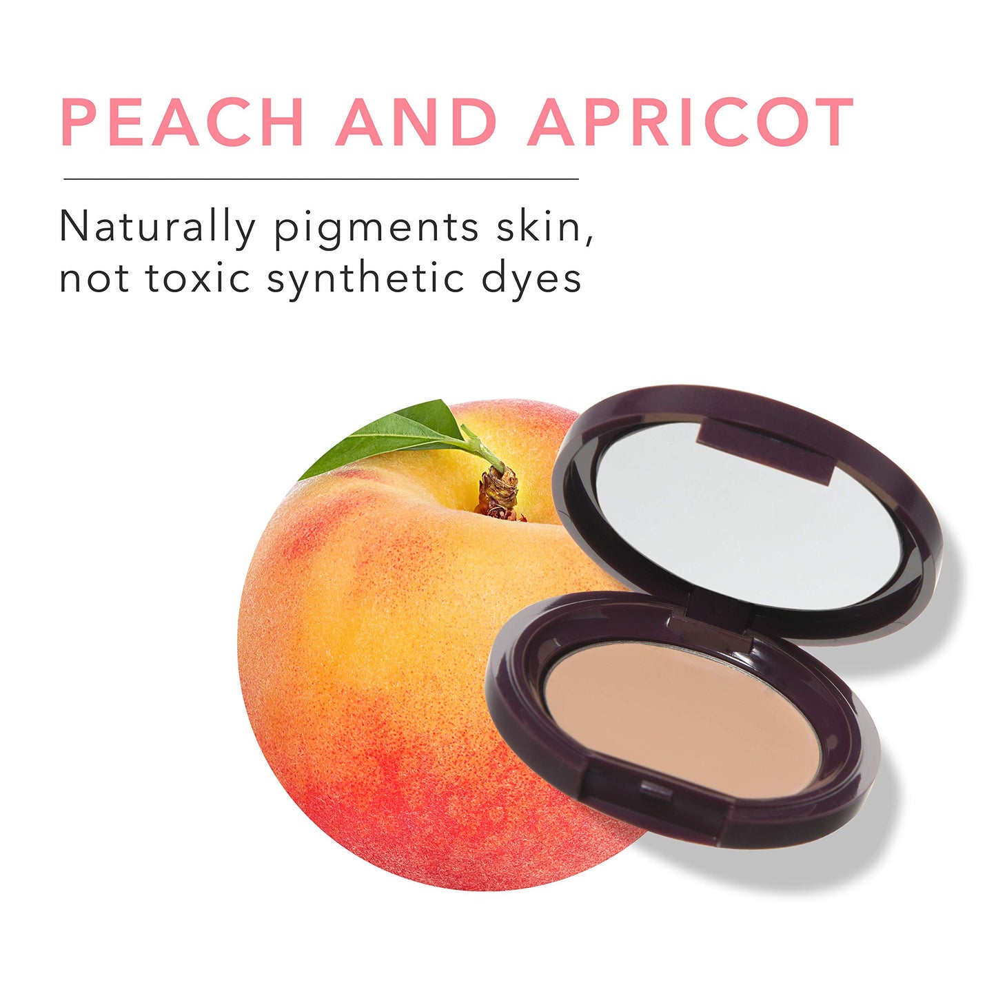 100% PURE Fruit Pigmented Long Last Compact Concealer, Peach Bisque, Full Coverage Concealer, Diminish Dark Circles (Medium with Yellow Undertones) - 0.11oz