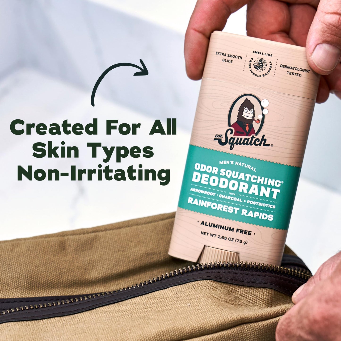 Dr. Squatch Natural Men’s Deodorant – Aluminum Free Natural Deodorant Men with Charcoal & Postbiotics for 72-Hour Odor Protection – Rainforest Rapids + Wood Barrel Bourbon, 2.65oz Stick (2-Pack)