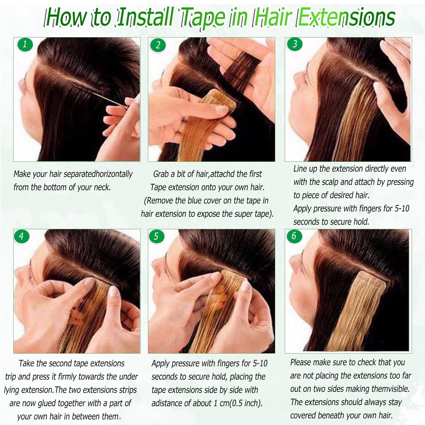 Deep Wave Tape in Hair Extensions Human Hair, Black Hair Extensions Real Remy Human Hair Curly Tape ins for Black Women, 50g/pack 20pcs Double Sided Invisible Tape Hair Extension 14 Inch