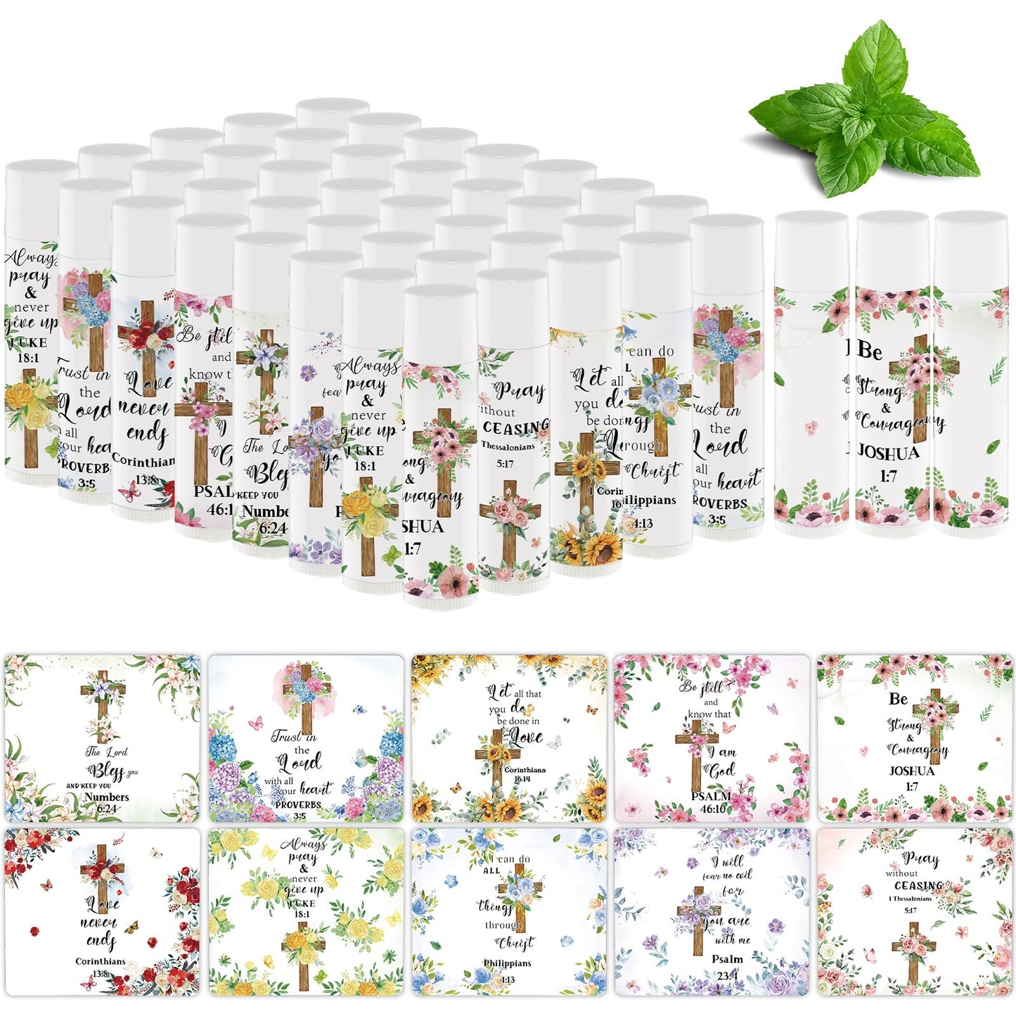 Nlicrst 50 Pcs Christmas Lip Balms Bulk Gifts for Women Party Holiday Favors Christmas Stocking Stuffers Moisturizing Lip Care Appreciation Gift for Kids Teachers Mom Employee Coworker Team