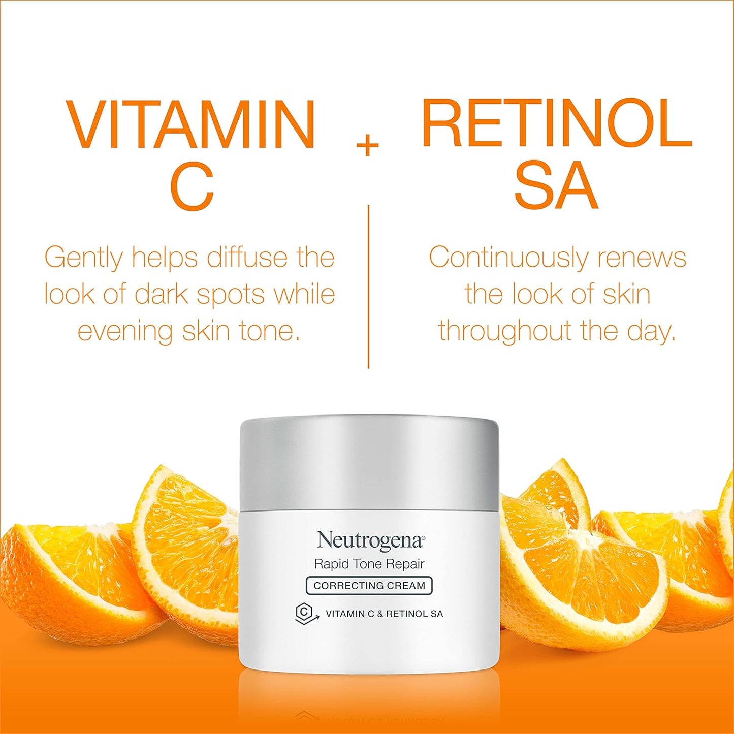 Neutrogena Rapid Tone Repair Cream - Retinol & Vitamin C Face Moisturizer for Dark Spots | 1.7 oz