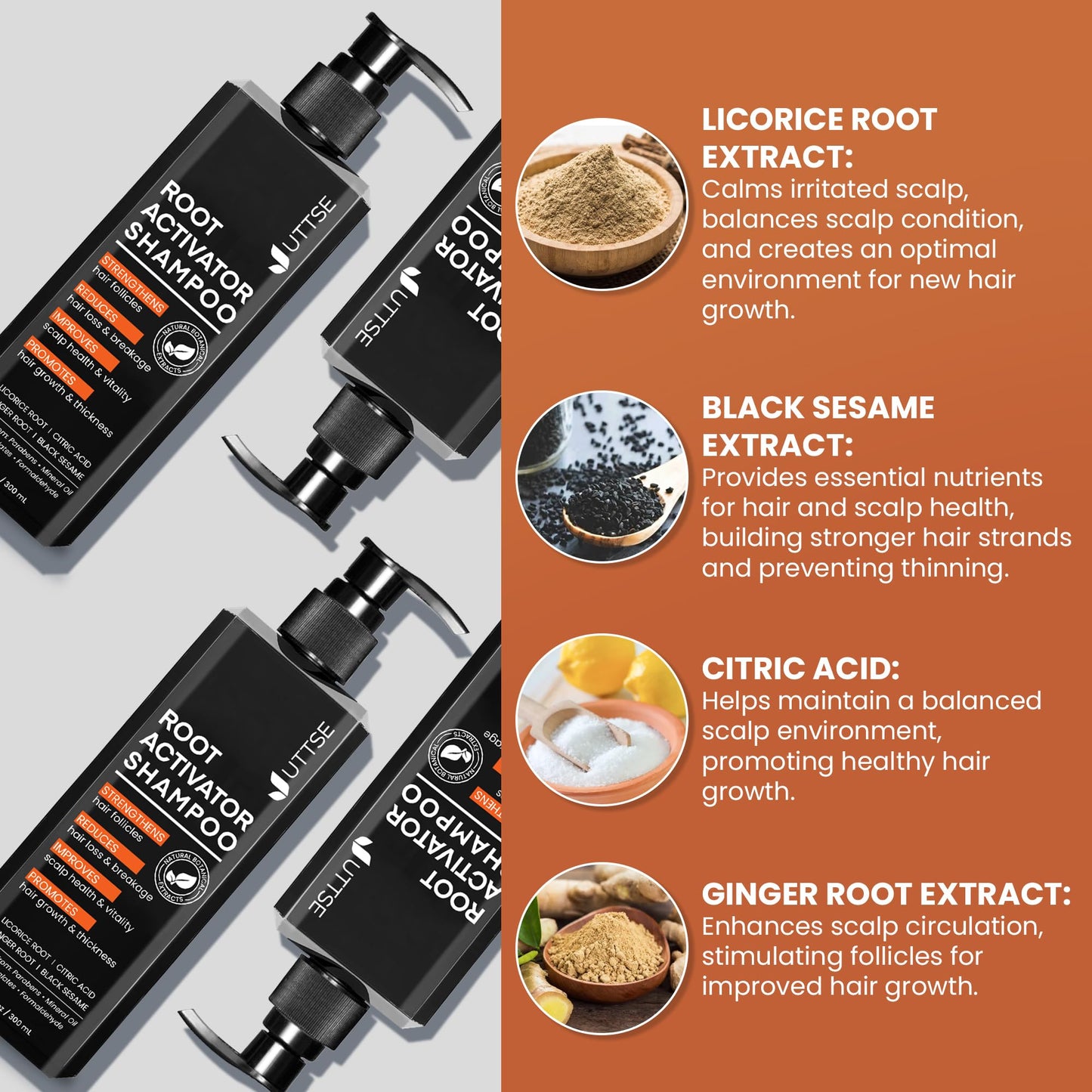 Root Activator Shampoo for Men: Hair Thickening Shampoo for Hair Loss and Thinning Hair