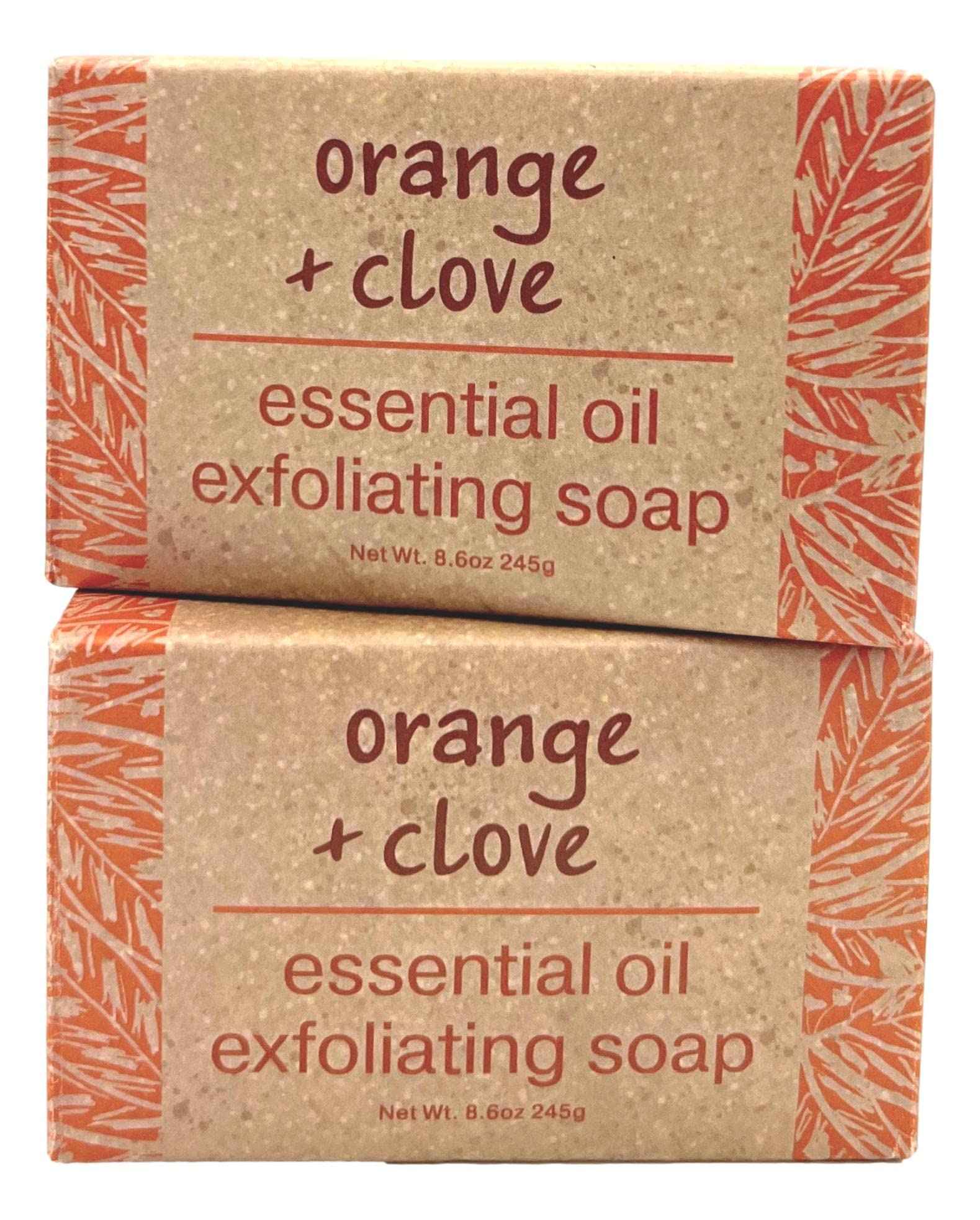 Greenwich Bay Trading Co., Orange and Clove Essential Oil Exfoliating Bath Bar Soap, Set of 2, 8.6 Ounces Each