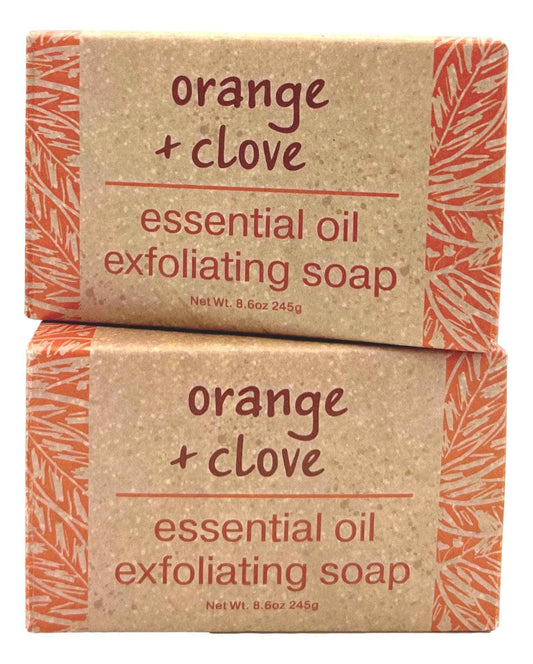 Greenwich Bay Trading Co., Orange and Clove Essential Oil Exfoliating Bath Bar Soap, Set of 2, 8.6 Ounces Each