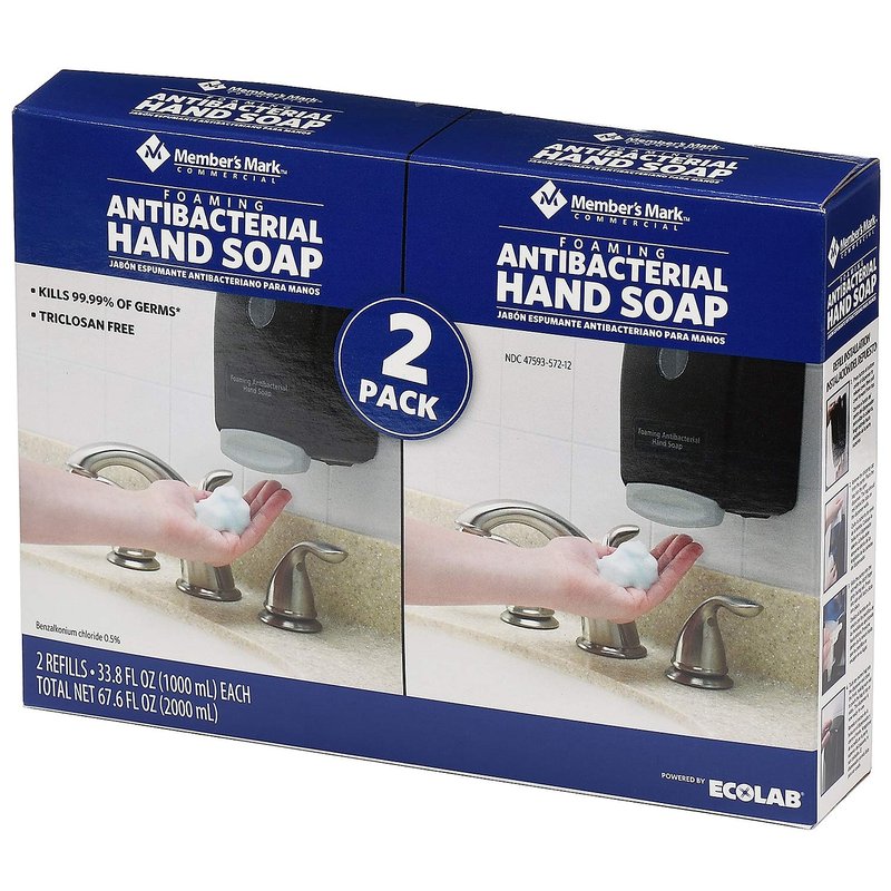 Commercial Foaming Antibacterial Hand Soap - 2 Pack Refills | 33.8 Fl. Oz