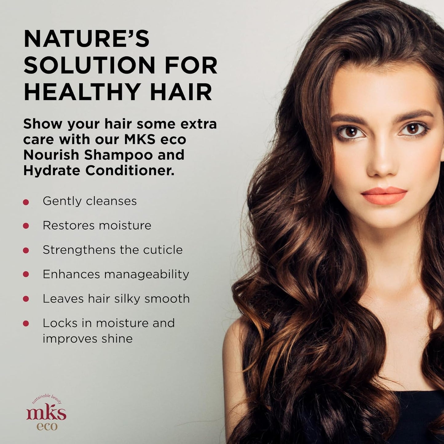 MKS Eco Nourish Shampoo & Hydrate Conditioner Set | Moroccan Argan Oil, Vegan, 10 fl oz Each