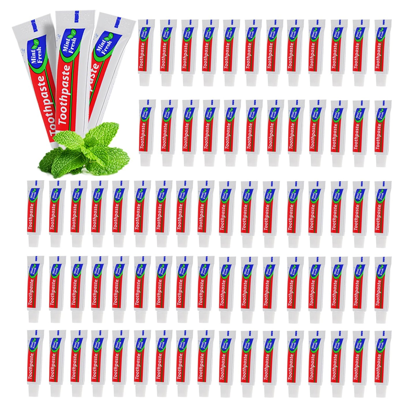 HOIQIRY 200 Tubes Extra Small Travel Size Toothpast Bulk,Mini 0.176 oz/5 Grams Small Disposable Toothpaste Mint Single Use Mini Bulk Toothpaste Travel Size for Hotel,Camping,Homeless,Charity,Guests