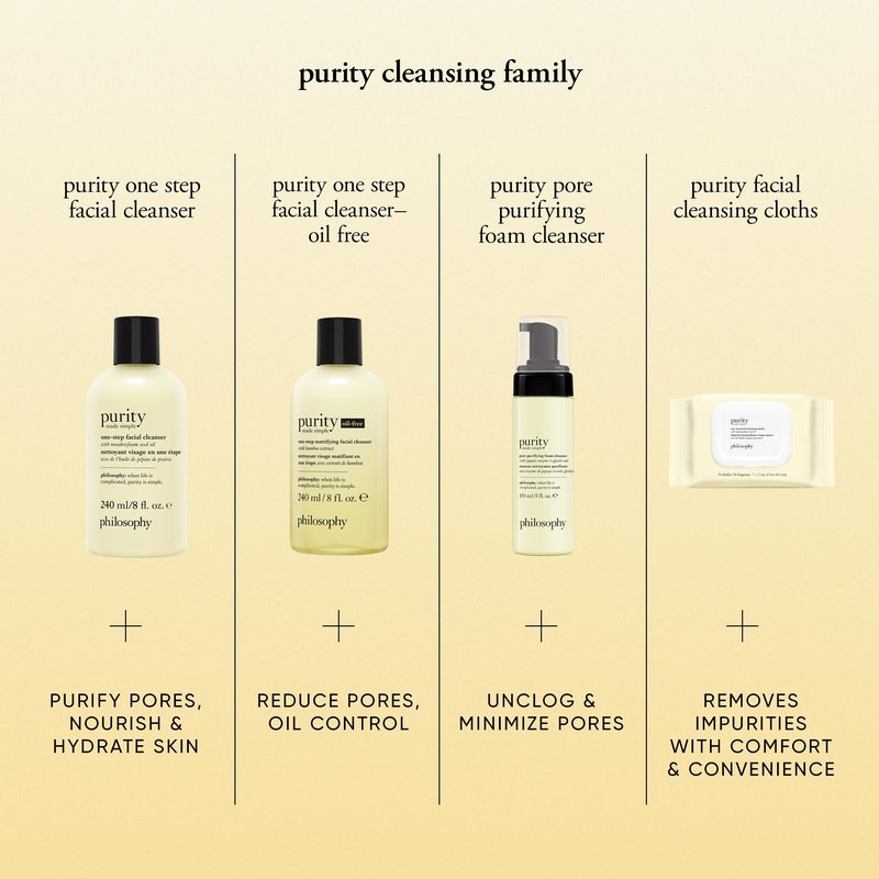 philosophy purity made simple pore purifying foaming facial cleanser - with papaya enzyme & glycolic acid - face wash removes dirt and impurities from pores - 5 fl oz