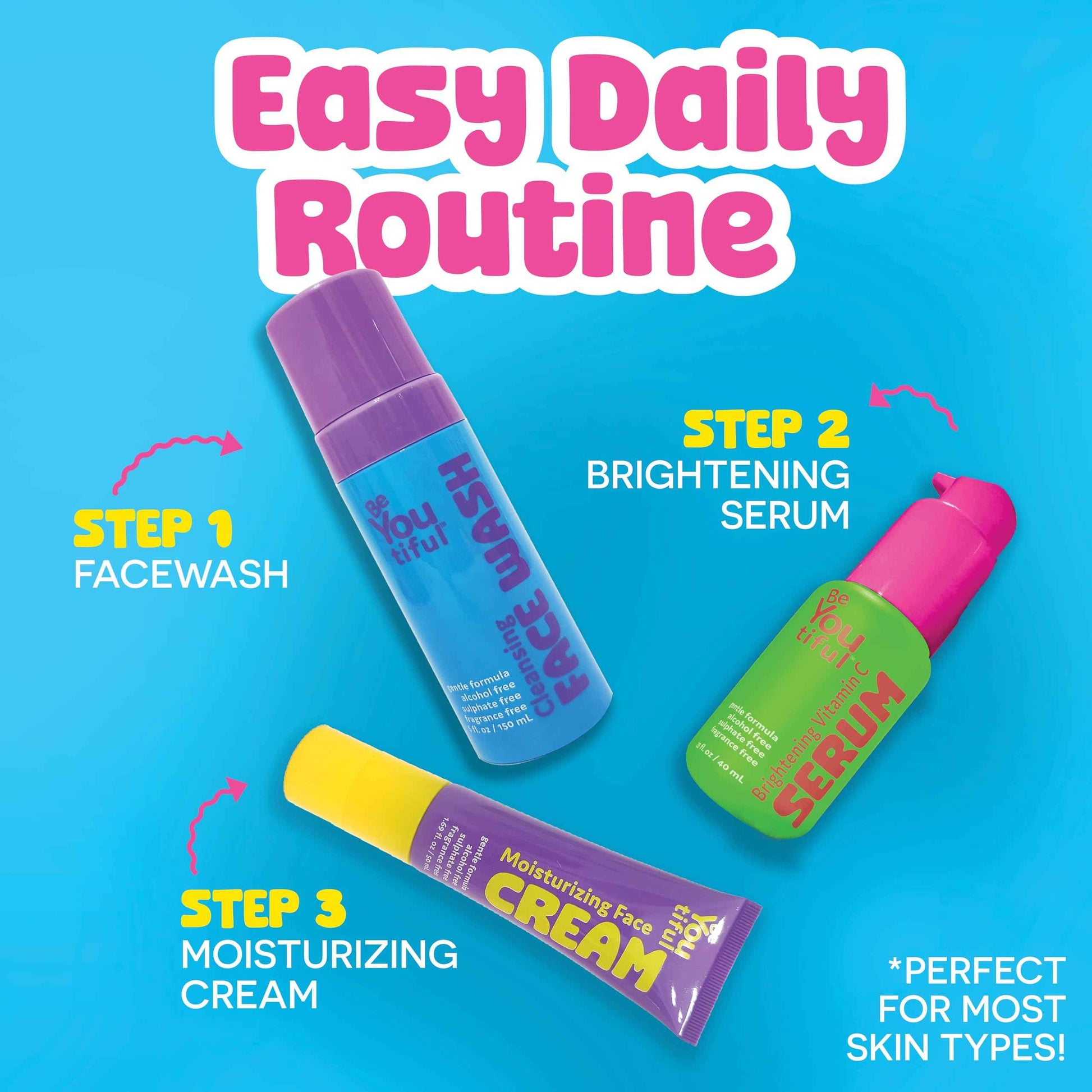 BeYOUtiful Cleansing Face Wash, Preppy Skin Care for Teens, Tweens, and Kids, Gentle and Safe Acne Face Wash, Kids Facial Cleanser for Girls and Boys, Ages 8-17, Stocking Stuffer Gifts, 5 fl oz.