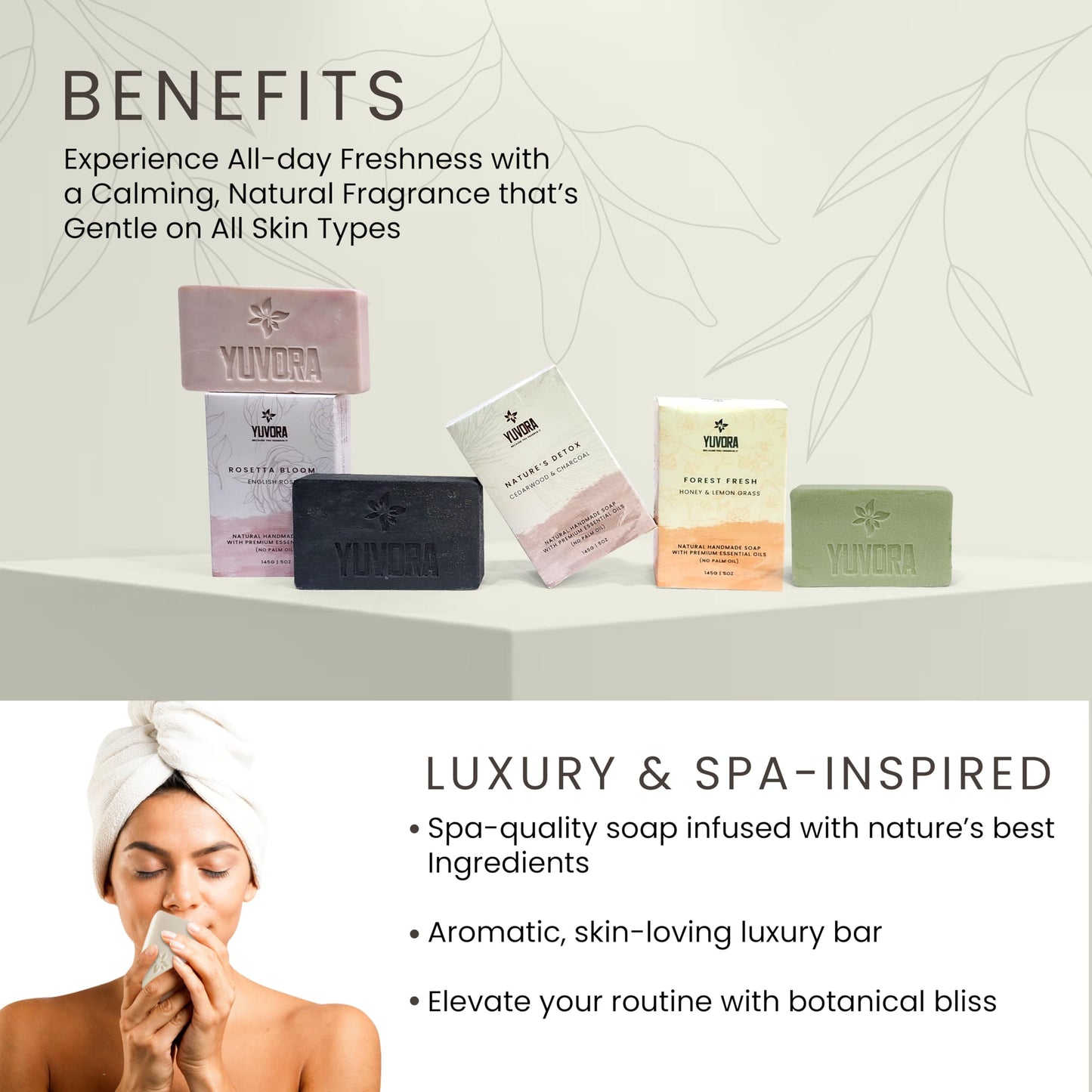 Yuvora Handmade Women’s Body Soaps 5 OZ Pack of 8 – Long-Lasting Natural Bar Soap – Luxurious Aromatherapy Scents – Moisturizing Herbal Skincare – Gift Set – The Pure Balance