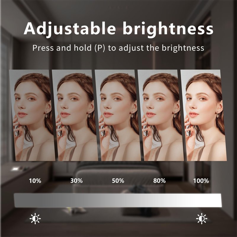 Acoolda Vanity Mirror with Lights, Hollywood Vanity Makeup Mirror with 9 Dimmable LED Bulbs, 3 Color Lighting Modes, Detachable 10X Magnification, 360°Rotation,White
