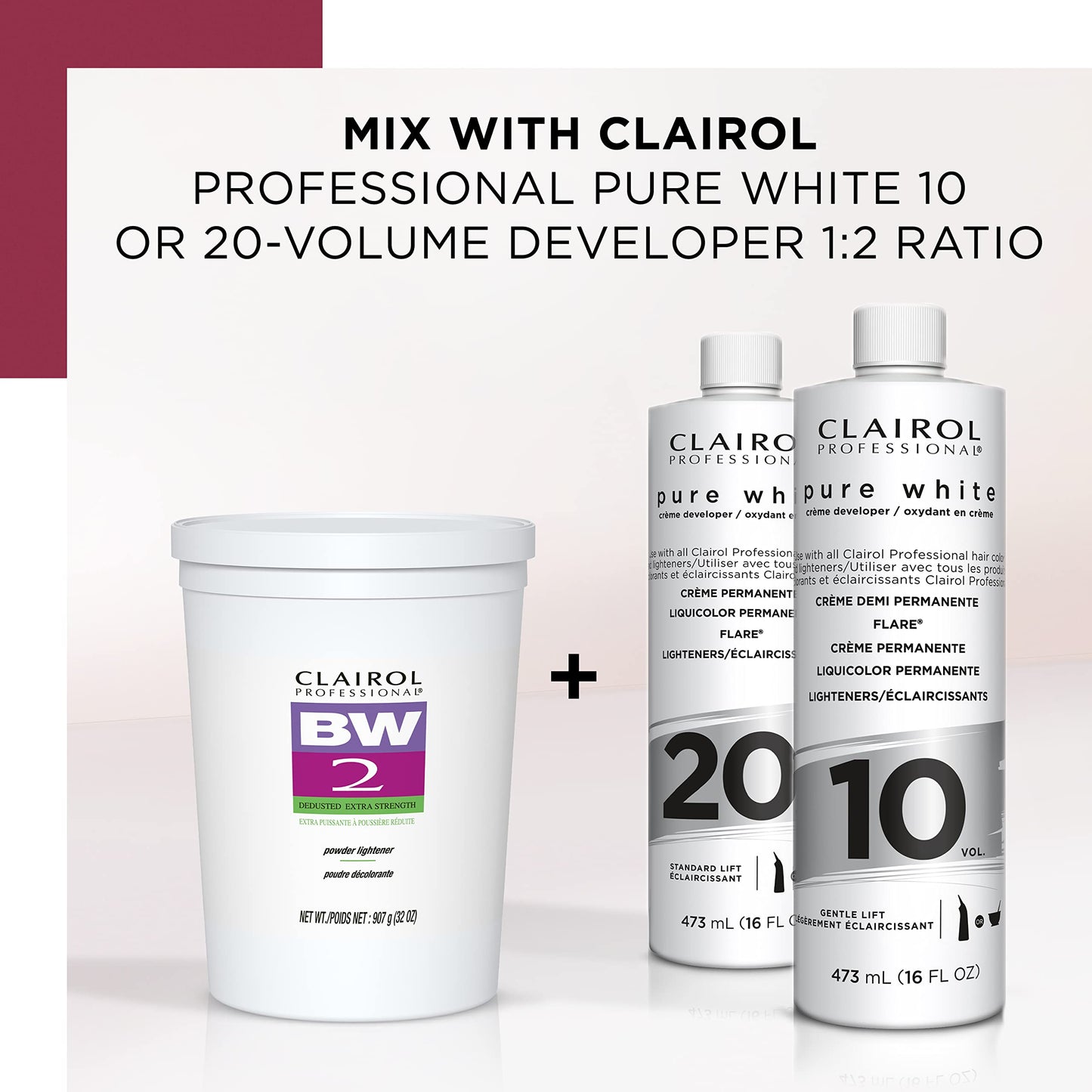 Clairol Professional Basic White Lightener for Hair Highlights, 16 oz.