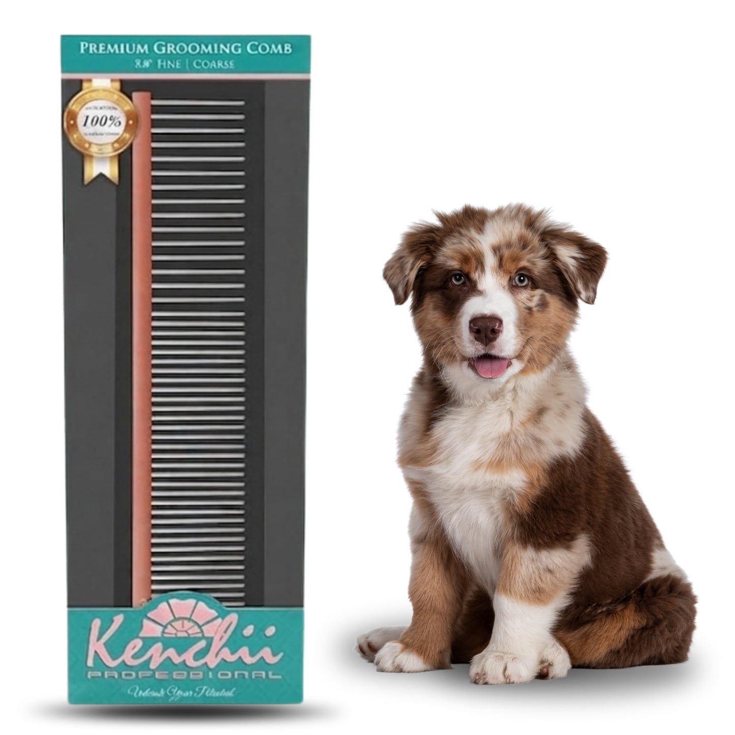 Kenchii Premium Satin Rose Gold Grooming Combs (Small)
