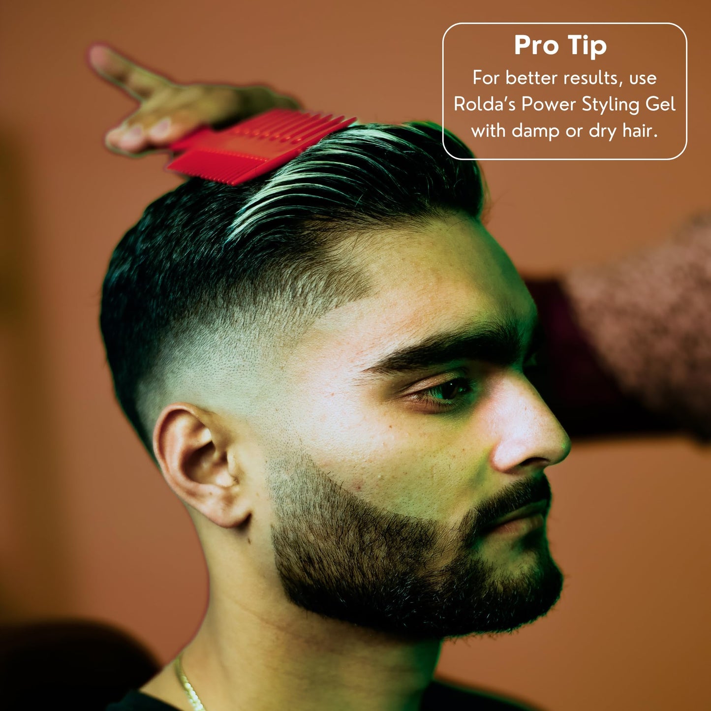 Rolda Power Strong Hold Hair Gel for Men - Styling Gel Formula for Wet Look - High Shine, Strengthening & Hair Loss Control - Alcohol & Residue Free (35.2 oz)