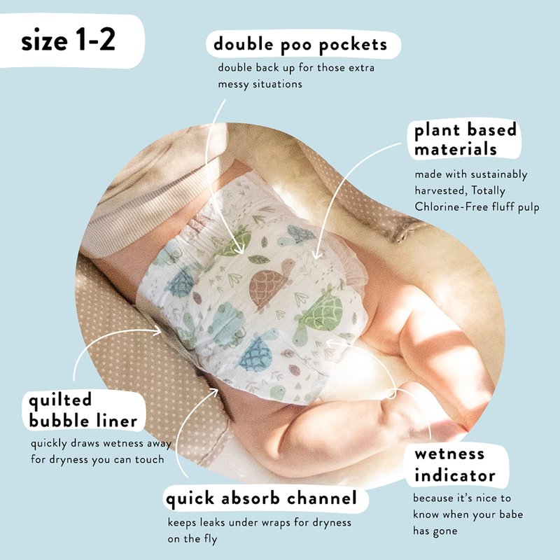 The Honest Company Comfort Dry Disposable Diapers Plant-Based Sustainable Above It All and Barnyard Babies Super Club Box Size 1 8-14 lbs 160 Count