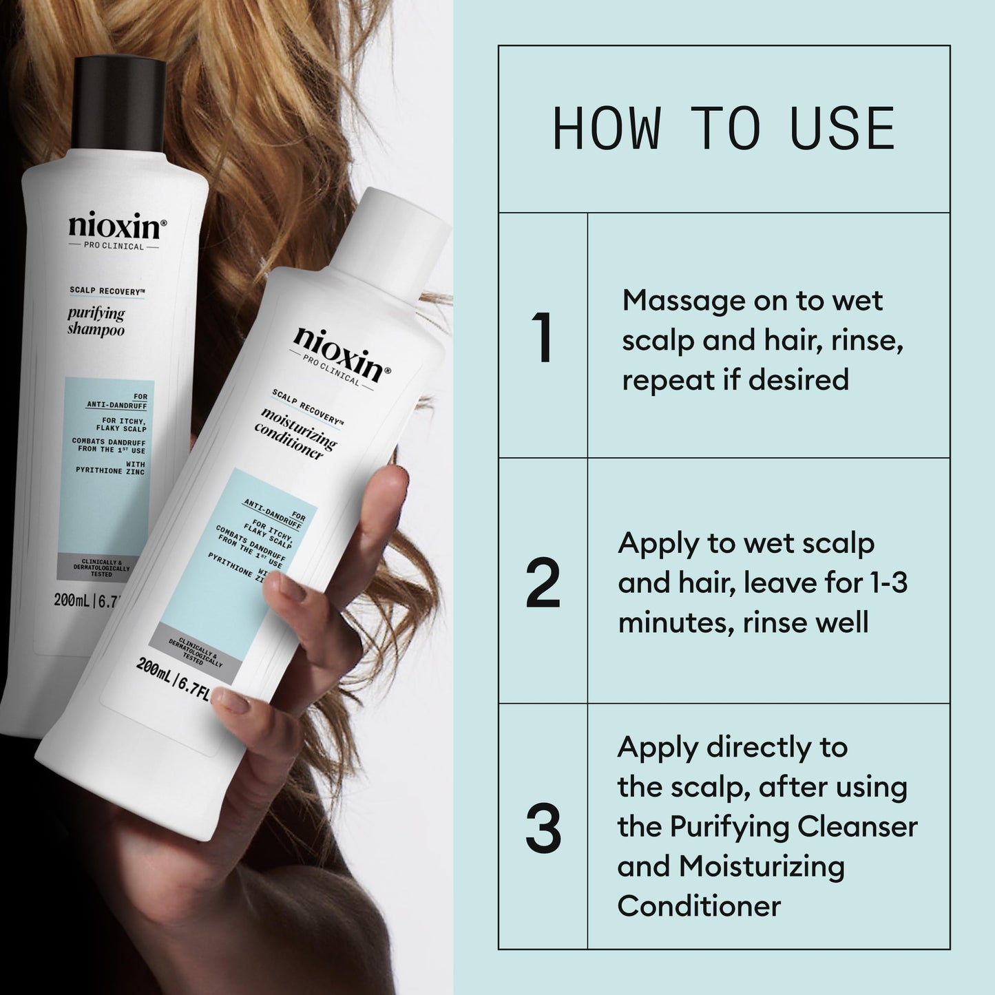 Nioxin Scalp Recovery Anti-Dandruff System Kit | For Itchy & Flaky Scalp | Pyrithione Zinc | Trial Size