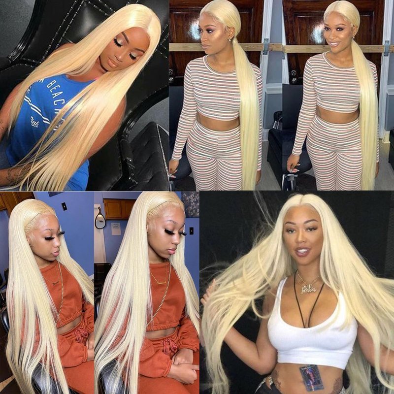 Lovestory #613 Lace Front Wigs for Black Women Long Straight Pre Plucked Synthetic Lace Front Wigs Glueless Blonde Lace Frontal Wigs Natural Hairline with Baby Hair(30Inch)