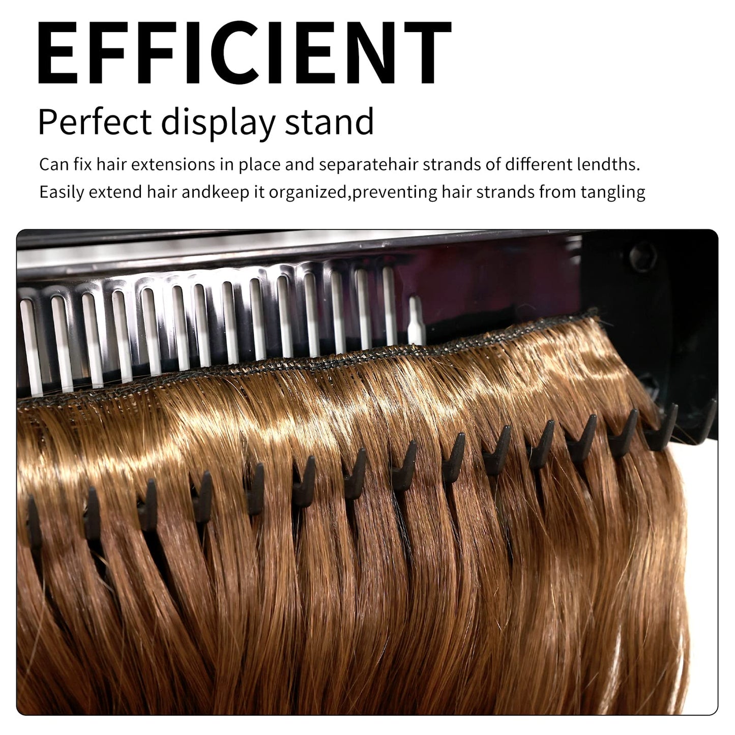 Hair Extension Holder Hair Extension Style Caddy Designed to Hold Clip-Ins, Tape-In’s, Micro Bundles and Sew-In Wefts While You Color, Wash, Style, Pack and Store (Black)