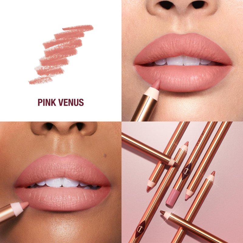Charlotte Tilbury Lip Cheat Lip Liner Pencil - Gives Lips a Fuller-Looking, Defined Pout - Enriched with Jojoba Oil & Hyaluronic Acid - Waterproof, Smudge-Proof & Transfer-Proof - Pink Venus