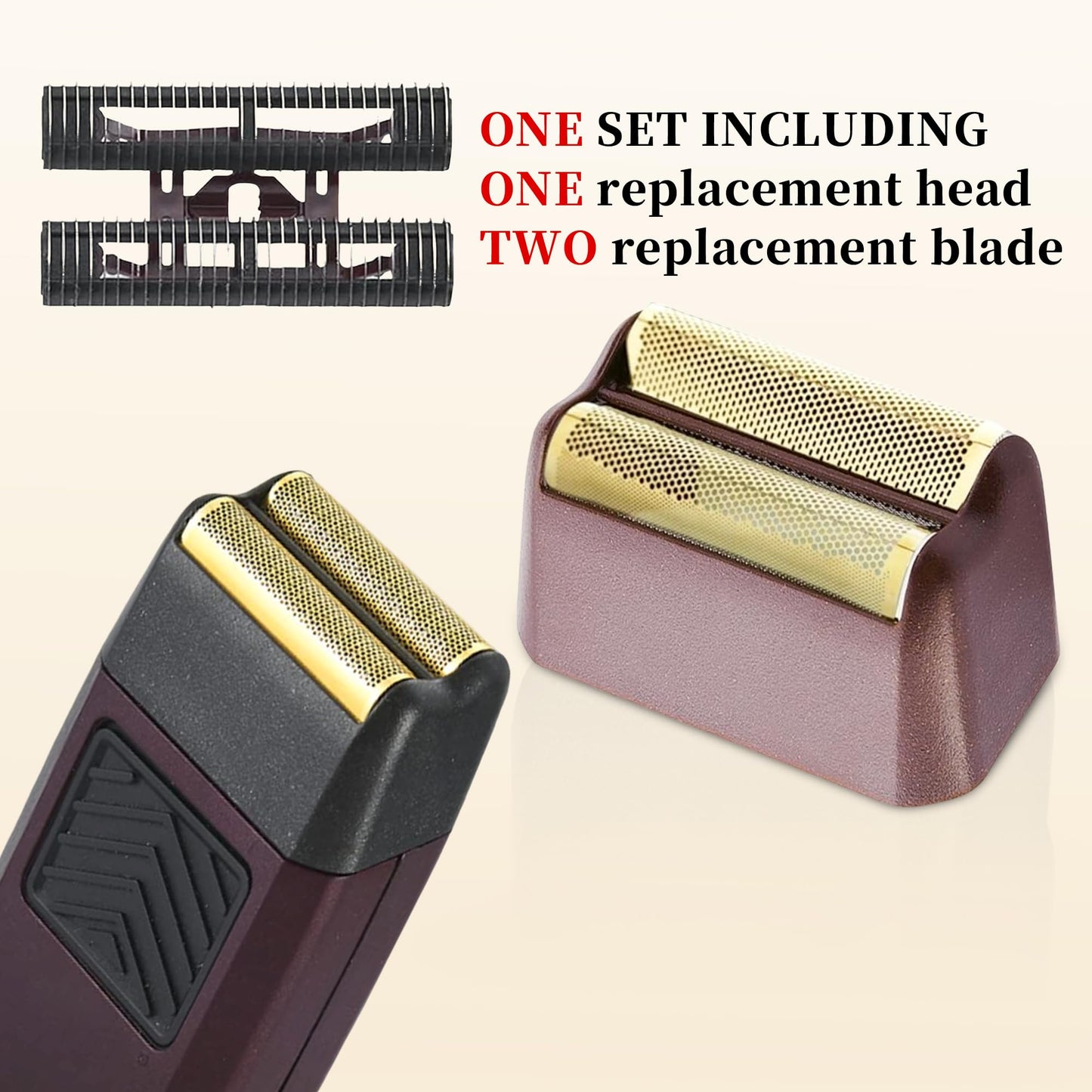 Professional 5-Star Series Finale Shaver Replacement Foil & Shaving Bar Assembly Compatible with Wahl Shaver Models 7031-100,7043-100 Ultra Close Shaving Replacement Cartridges, Gold