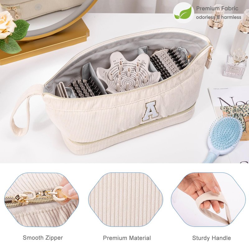 Shark FlexStyle/SmoothStyle Personalized Hair Tools Travel Organizer - Double-Layer Case with Air Wrap Dryer, Flat Curling Iron Compartment