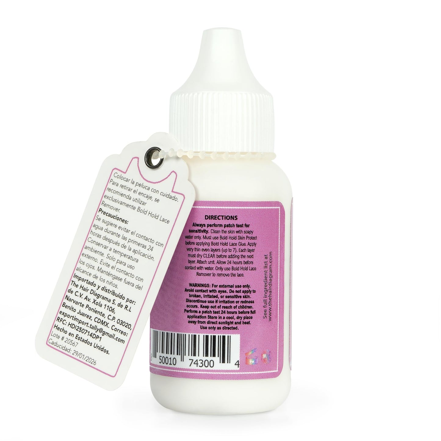 The Hair Diagram - Bold Hold Active Reloaded - Strong Hold Glue for Wigs and Hair Systems - Invisible Bonding - Formulated for Oily Skin - Non Toxic - Humidity Resistant & Water- Resistant -1.3oz