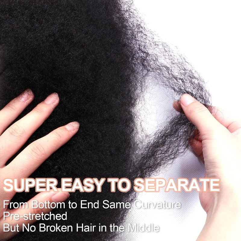 Afro Kinkys Bulk Human Hair 2 Bundles 18 Inch Kinky Curly Bundles Human Braiding Hair For Mini Twist Repair Locs Braiding, 100% Human Crochet Hair 1B Color (1b, 18 inch)