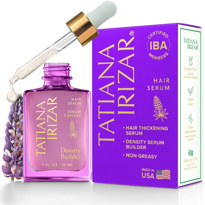 Hair Thickening Serum - Hair Density Serum Builder for Women Made in USA 30ml - Clinically Proven Scalp Treatment Non-Greasy - Biotin, Argan, Caffeine & Pea Peptides - Thinning, Fine or Damaged Growth