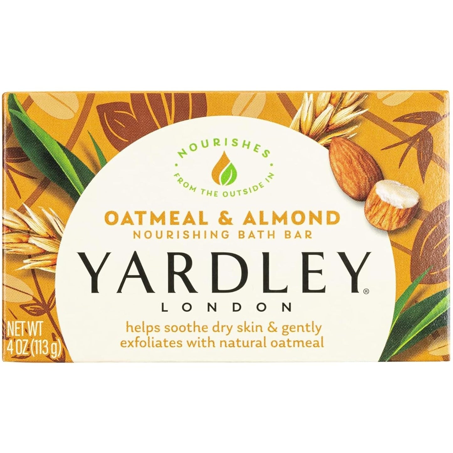 Yardley London Oatmeal & Almond Bath Bar - Naturally Moisturizing | 4 oz (Pack of 10)